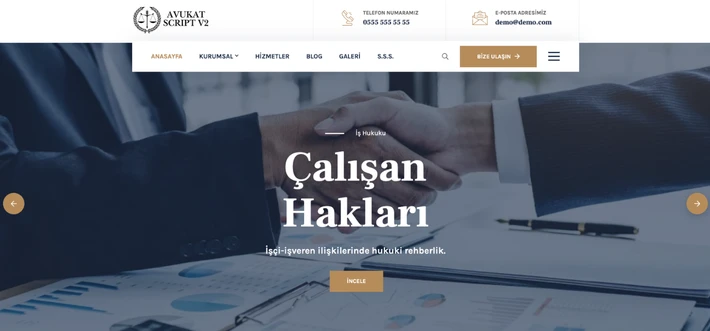 Avukat & Hukuk Bürosu Web Sitesi Scripti | v2