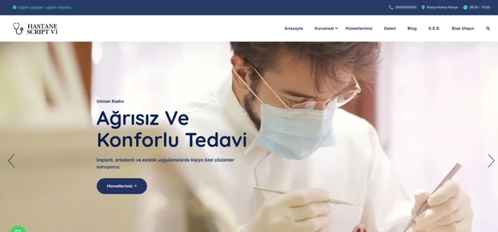 Diş Hekimi Klinik Web Sitesi Scripti | v1